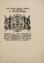 Tapa de The seven deadly sinnes of London