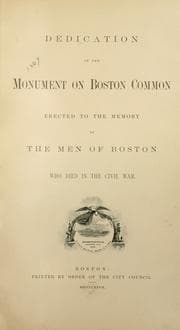 Tapa de Dedication of the monument on Boston Common erected to the memory of the men of Boston who died in the Civil War