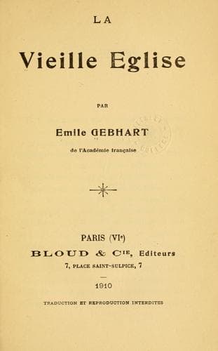 Tapa de La vieille eglise