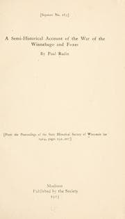 Tapa de A semi-historical account of the War of the Winnebago and Foxes
