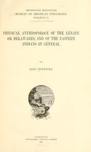 Tapa de Physical anthropology of the Lenape or Delawares