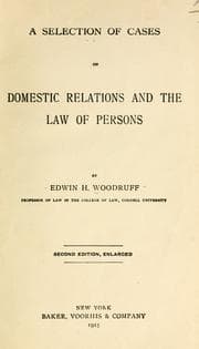 Tapa de A Selection of cases on domestic relations and law of persons