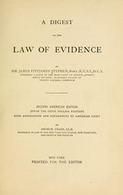 Tapa de A digest of the law of evidence