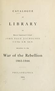 Tapa de Catalogue of Library of Brevet Lieutenant-Colonel John Page Nicholson