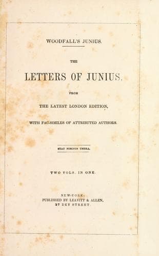 Tapa de The letters of Junius