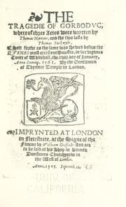 Tapa de The tragedie of Gorboduc