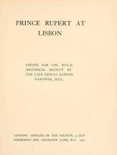 Tapa de Prince Rupert at Lisbon