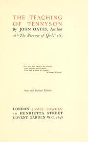 Tapa de The teaching of Tennyson