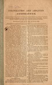 Tapa de Colonization and abolition contrasted