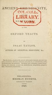 Tapa de Ancient Christianity, and the doctrines of the Oxford tracts