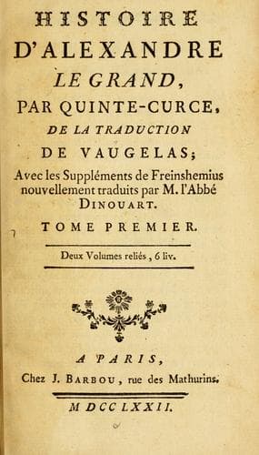 Tapa de Histoire d'Alexandre le Grand