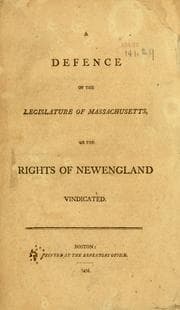 Tapa de A defence of the legislature of Massachusetts