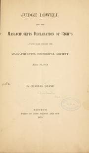 Tapa de Judge Lowell and the Massachusetts Delcaration of rights