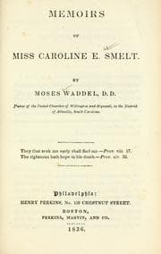 Tapa de Memoirs of Miss Caroline E. Smelt