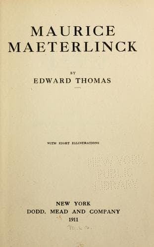 Tapa de Maurice Maeterlinck