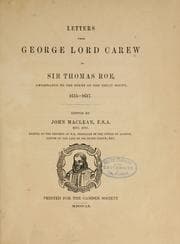Tapa de Letters from George Lord Carew to Sir Thomas Roe