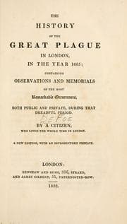 Tapa de The history of the great plague in London in the year 1665