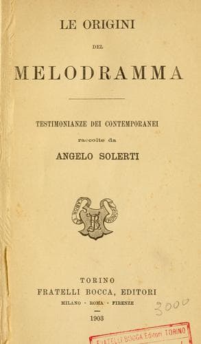 Tapa de Le origini del melodramma