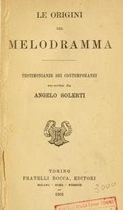 Tapa de Le origini del melodramma