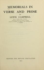 Tapa de Memorials in verse and prose of Lewis Campbell