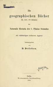 Tapa de Die geographischen B©·ucher, 2, 242-6 Schluss, der Naturalis historia des C. Plinius Secundus