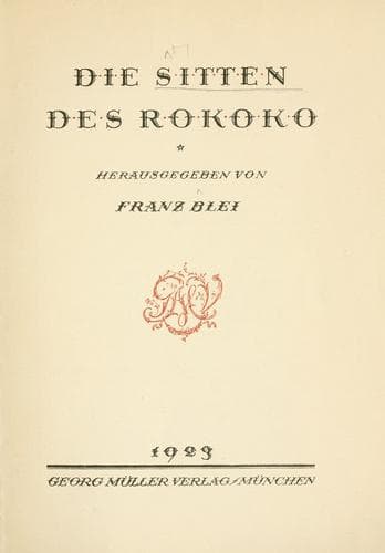 Tapa de Die Sitten des Rokoko