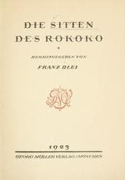 Tapa de Die Sitten des Rokoko
