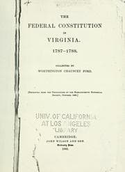 Tapa de The Federal constitution in Virginia