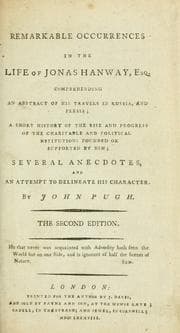 Tapa de Remarkable occurences in the life of Jonas Hanway, Esq., comprehending an abstract of his travels in Russia, and Persia