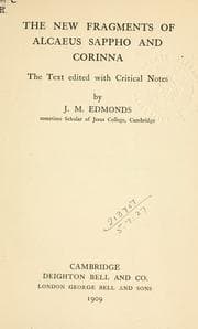 Tapa de The new fragments of Alcaeus, Sappho and Corinna