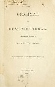 Tapa de The grammar of Dionysios Thrax