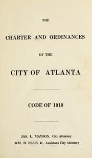 Tapa de The charter and ordinances of the city of Atlanta