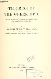 Tapa de The rise of the Greek epic