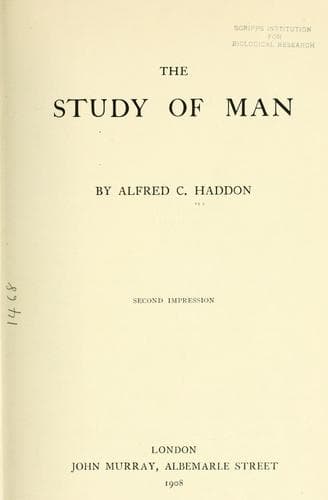 Tapa de The study of man