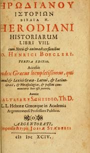 Tapa de Herodiani Histor[iarum] lib[ri] VIII