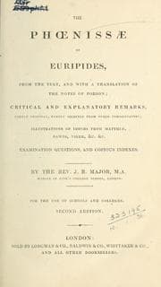 Tapa de The  Phoenissae of Euripides, from the text, and with a translation of the notes of Porson