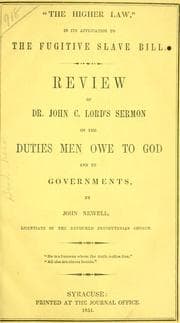 Tapa de "The  higher law," in its application to the fugitive slave bill