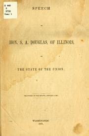 Tapa de Speech of Hon. S. A. Douglas, of Illinois, on the state of the Union