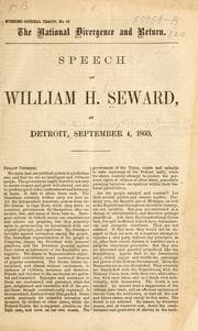 Tapa de [Speeches of William H. Seward at Detroit, St. Paul, Dubuque, Lansing, St. Louis, etc., in the presidential campaign of 1860]