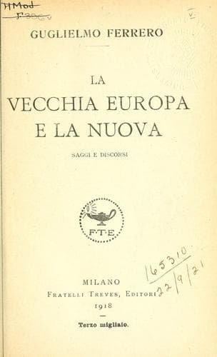 Tapa de La vecchia Europa e la nuova