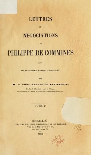Tapa de Lettres et négociations de Philippe de Commines