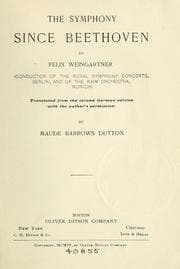 Tapa de The symphony since Beethoven