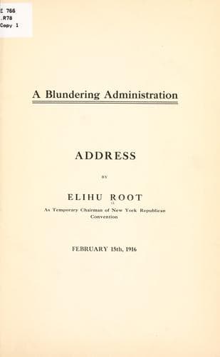 Tapa de A blundering administration