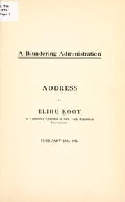 Tapa de A blundering administration