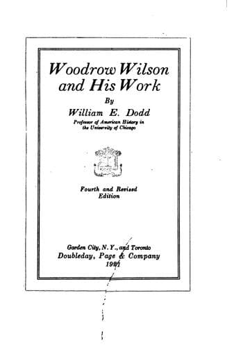 Tapa de Woodrow Wilson and his work