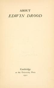 Tapa de About Edwin Drood
