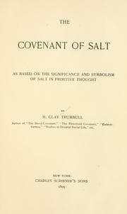 Tapa de The covenant of salt as based on the significance and symbolism of salt in primitive thought