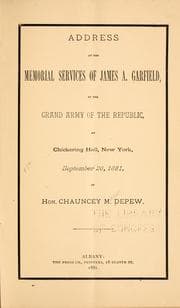 Tapa de Address at the memorial services of James A. Garfield