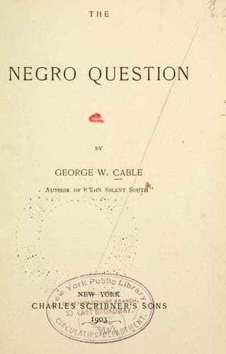Tapa de The Negro question