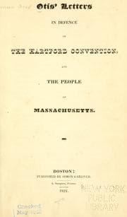 Tapa de Letters in defence of the Hartford Convention, and the people of Massachusetts
